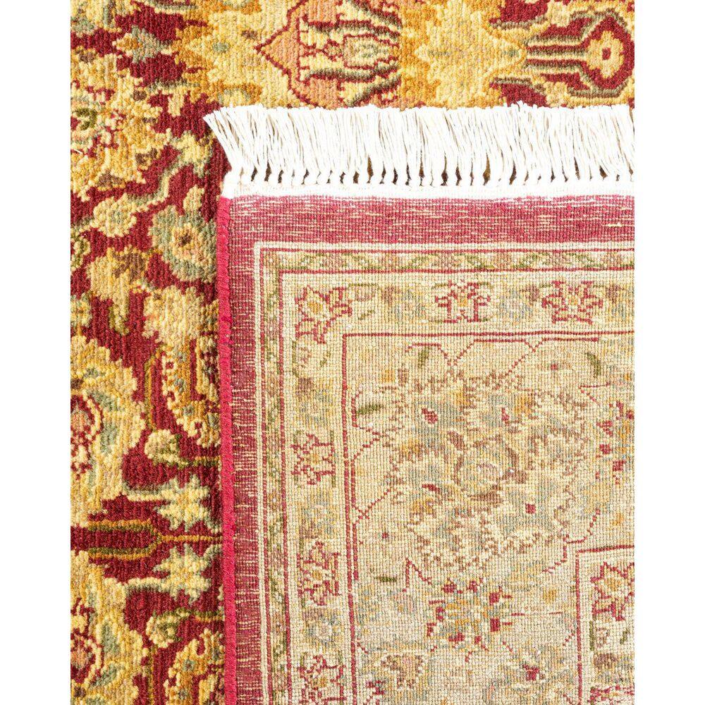 Hand-Knotted Purple Geometric Wool 5x8 Area Rug