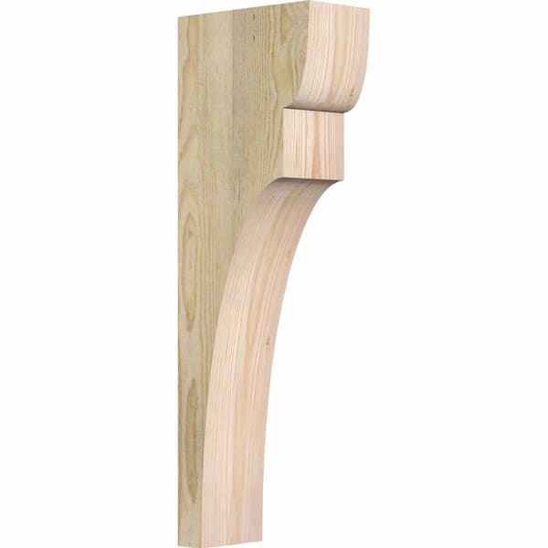 Ekena Millwork 4 in. x 8 in. x 24 in. Douglas Fir Yorktown Rough Sawn Corbel