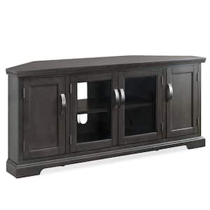 57 in. W Riverstone Gray Corner TV Stand with Enclosed Storage Fits TV's up to 60 in.