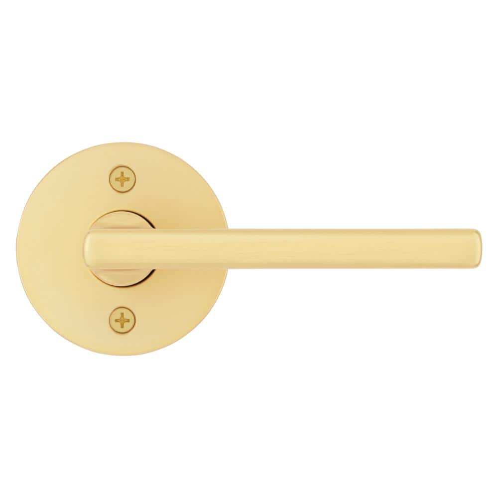 Satin Brass Contemporary Dummy Door Lever