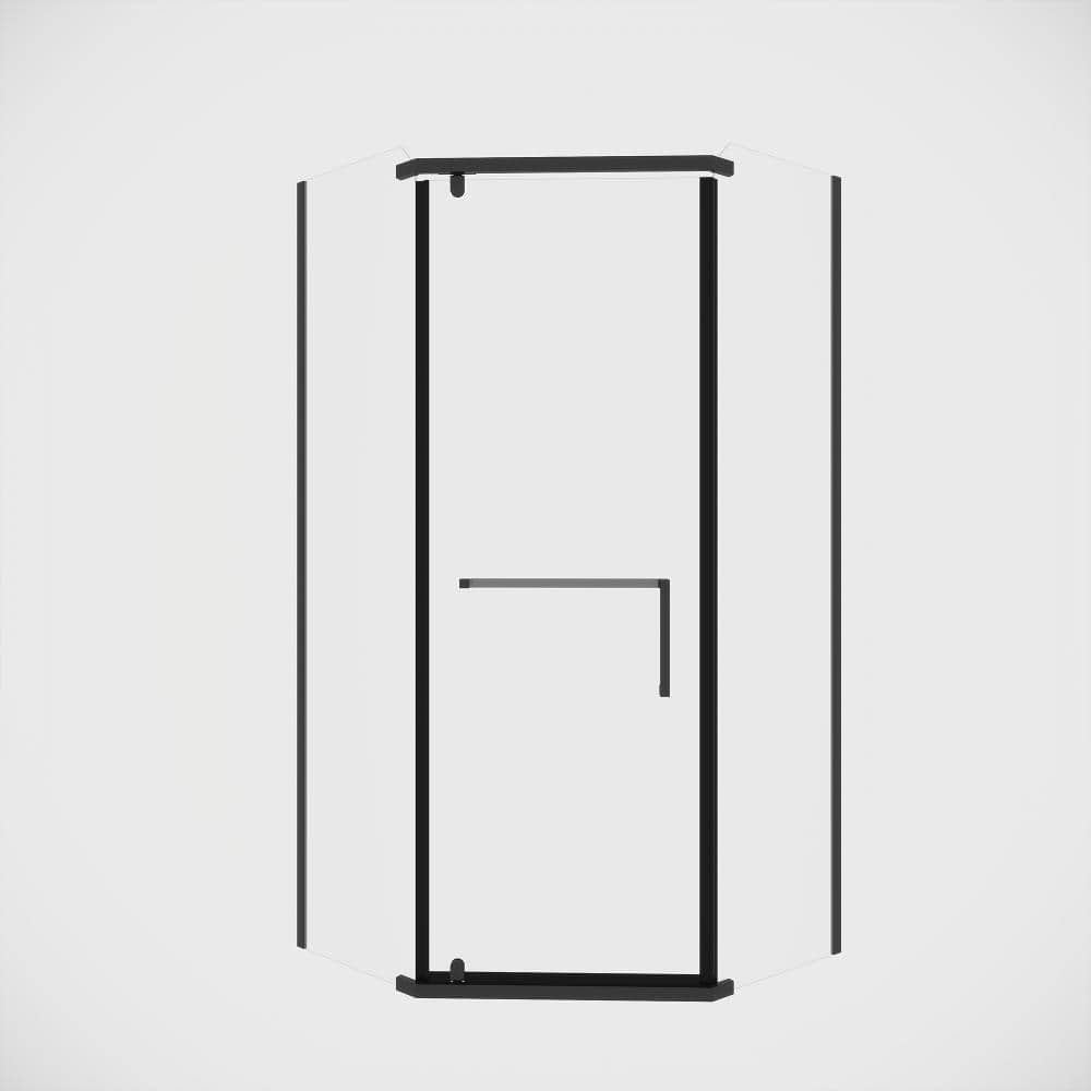 36 in. L x 36 in. W x 72 in. H Neo-Angle Pivot Frameless Shower Door in Matte Black Finish with Clear Glass price history on PriceWatchPro