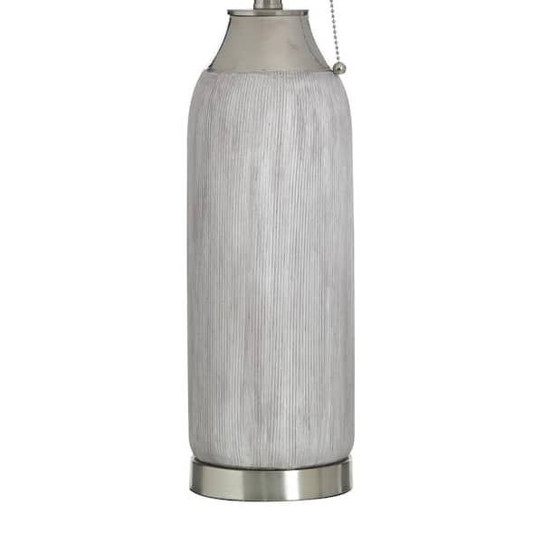 StyleCraft Donald 29.5 in. Silver Transitional Bedside Table Lamp