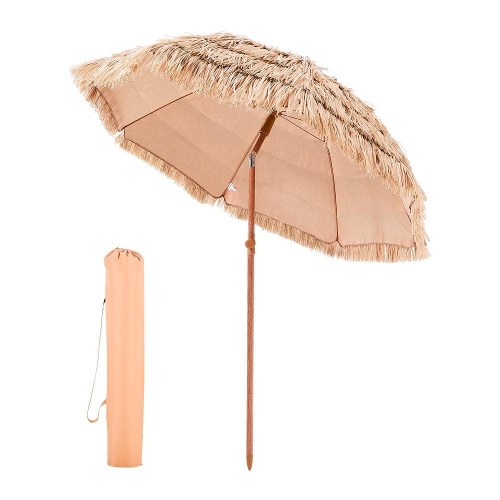 Tiki Umbrella 6.5 ft Thatched Patio Umbrella 30° Tilt PP Thatch 8 Metal Ribs Hawaiian Beach Pool Parasol price history on PriceWatchPro