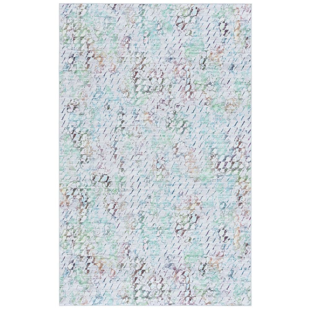 SAFAVIEH Tacoma Gray/Green 8 ft. x 10 ft. Machine Washable Multi Area ...