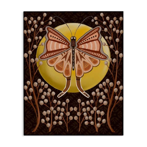 Stupell Industries Moth with Willows by Regina Moore Unframed Animal Graphic Art Print 48 in. x 36 in.