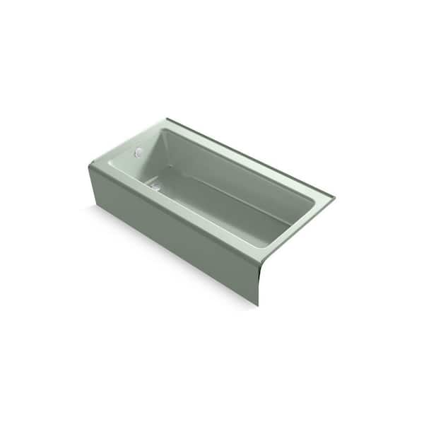 Bellwether 60 in. x 30.25 in. Soaking Bathtub with Left Drain in Aspen Green