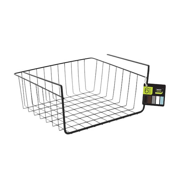 Smart Design Undershelf Storage Basket Small 12 x 5.5 in. - Black