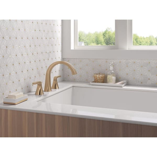 Delta Lineax Gold 2-Handle Deck Mount Roman Tub Faucet Trim Kit in