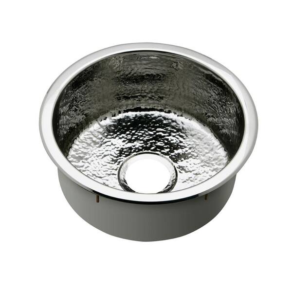 Elkay Specialty Collection Universal Hammered Mirror Dual Mount Stainless Steel 16.25 0-Hole Single Bowl Kitchen Sink