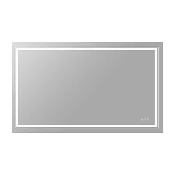 Maincraft 60 in. W x 36 in. H Rectangular Frameless Anti-Fog Wall Mounted LED Light Bathroom Vanity Mirror in Silver