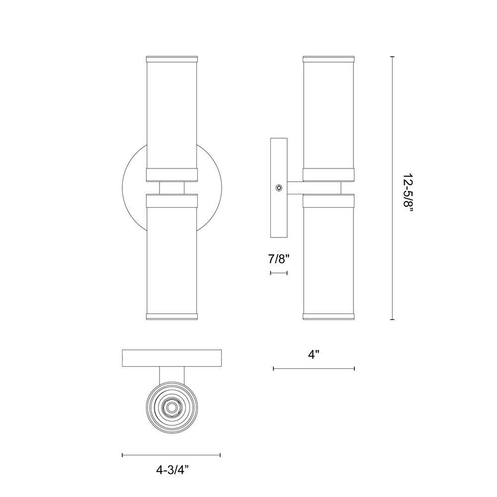 Urban Bronze and Brass Cylinder Wall Sconce