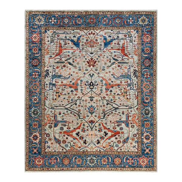Solo Rugs Serapi Light Gray 8 ft. x 10 ft. Tribal Wool Indoor Area Rug
