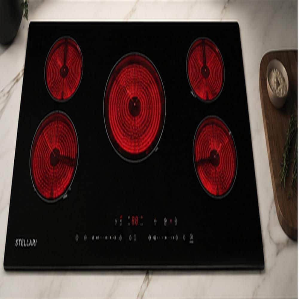 23.2 in. 4 Elements Radiant Electric Ceramic Cooktop in Black with 9-Power Levels and Touch Control