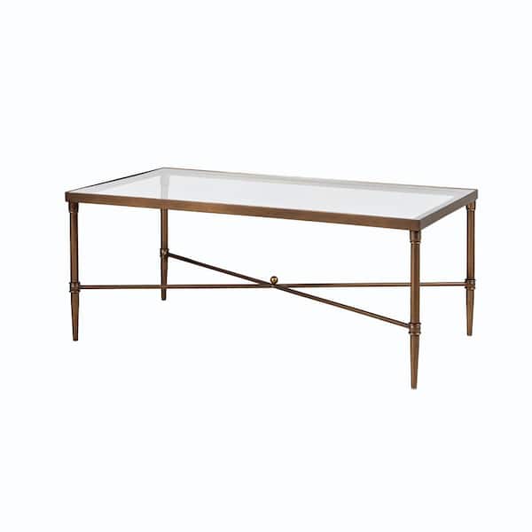 Porter 44 in. Bronze Rectangle Glass Coffee Table