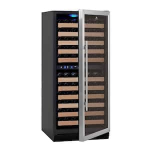 Dual Zone 23.54 in. 106-Bottle Convertible Stainless Steel Wine Cooler