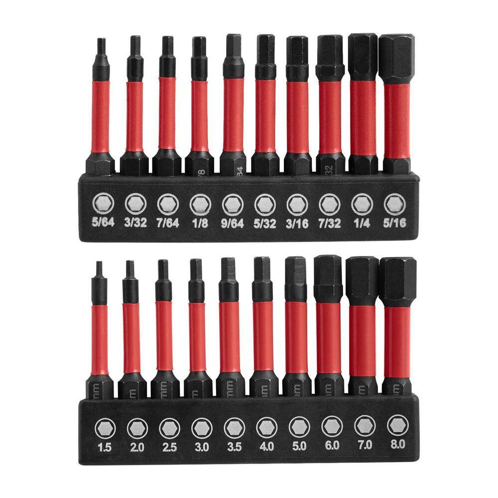 Universal S2 Steel Impact Hex Head Allen Wrench Drill Bit Set (20-Piece) with Case screws price history on PriceWatchPro