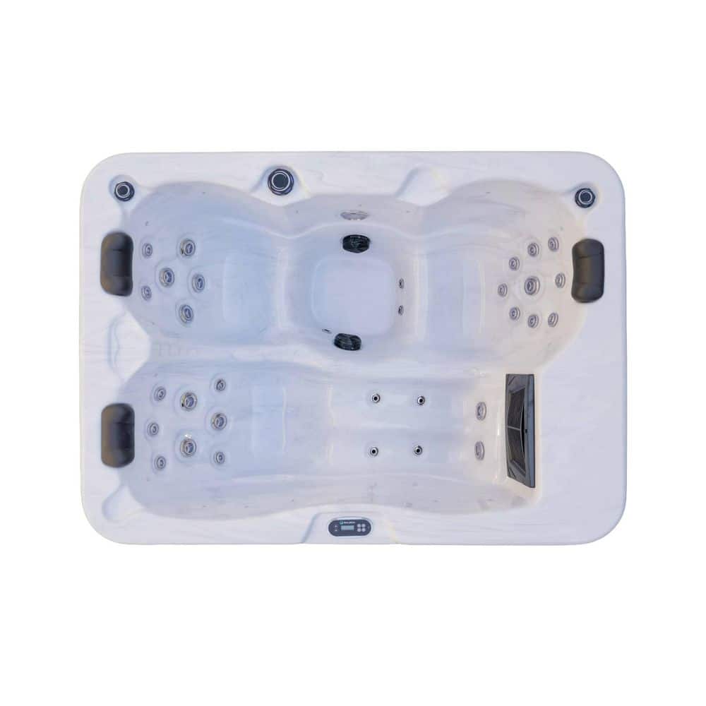 Allure 3-Person-With Lounger-29 Jet-220v Standard Hot Tub-Cloud Gray Interior, and Ozone price history on PriceWatchPro