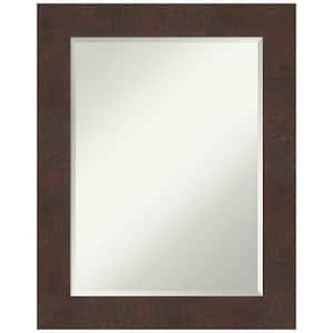 Medium Rectangle Wildwood Brown Beveled Glass Casual Mirror (29.25 in. H x 23.25 in. W)