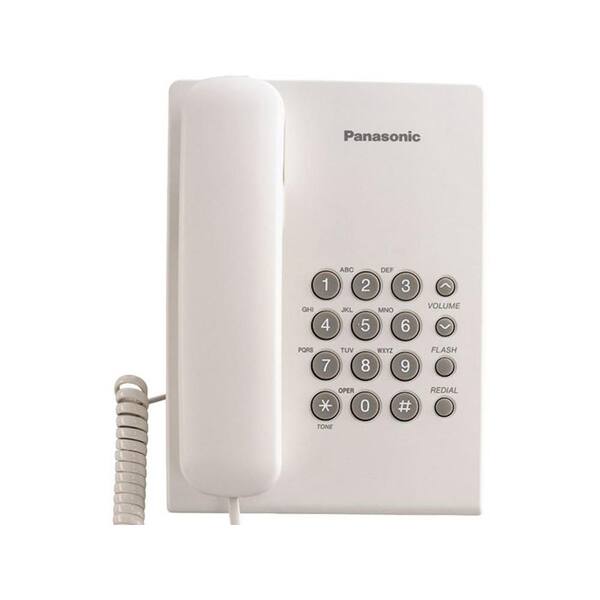 Panasonic Corded Phone with Handset Volume Control - White