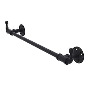 Pipeline Collection 18 in. Towel Bar with Integrated Hooks in Matte Black
