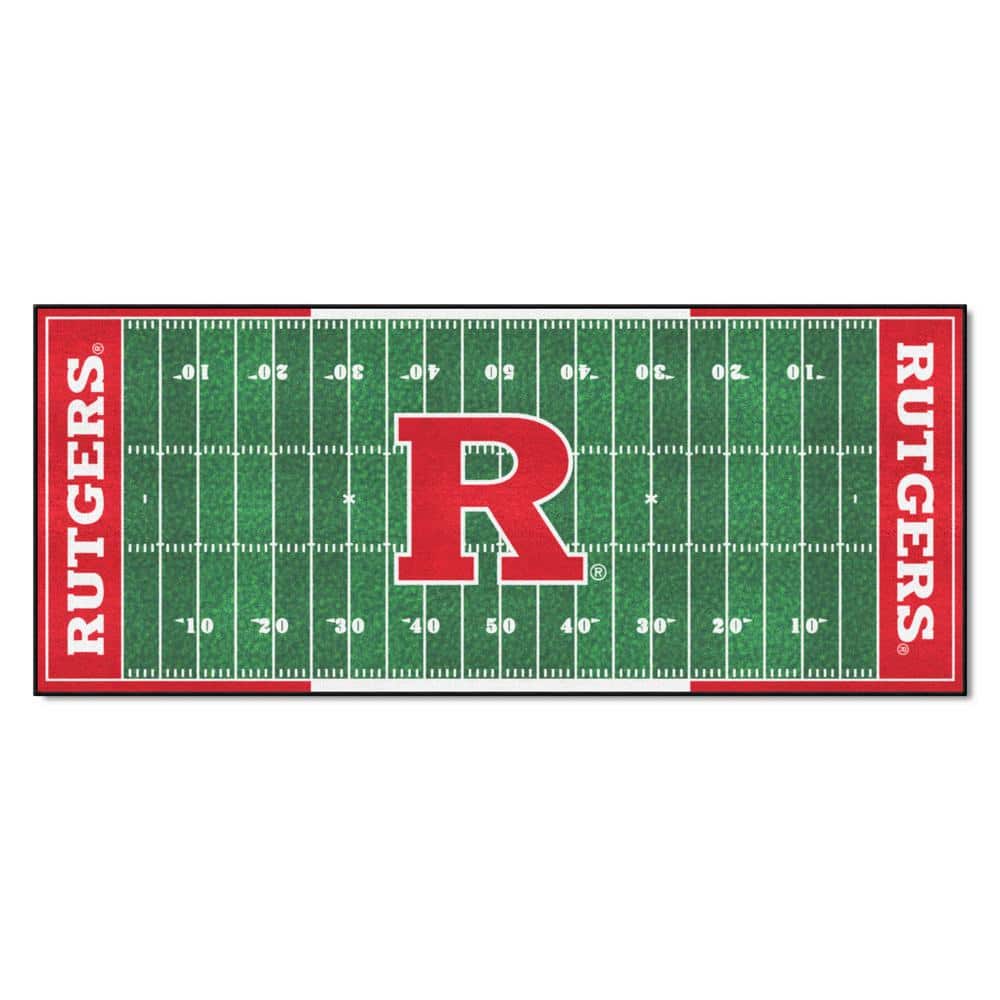 FANMATS NCAA Rutgers University 30 in. x 72 in. Football Field Runner Rug  9512 The Home Depot