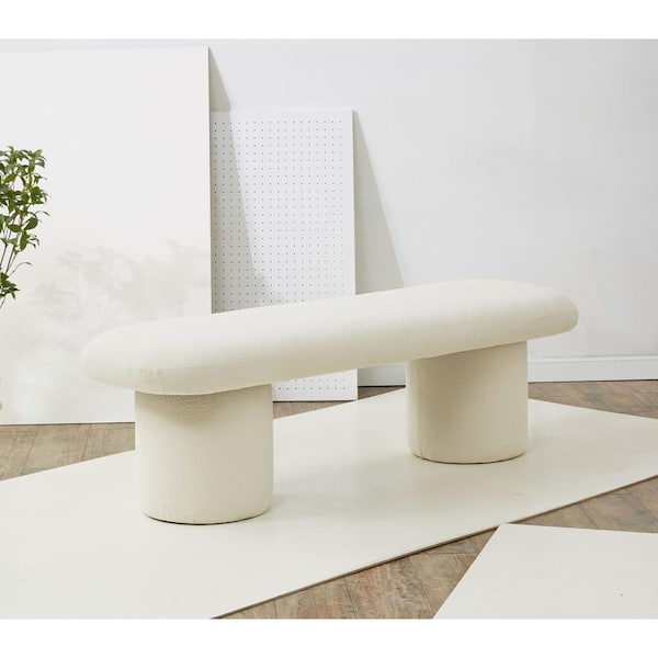 Cassandralee Ivory Entryway Bench 55.5 in.