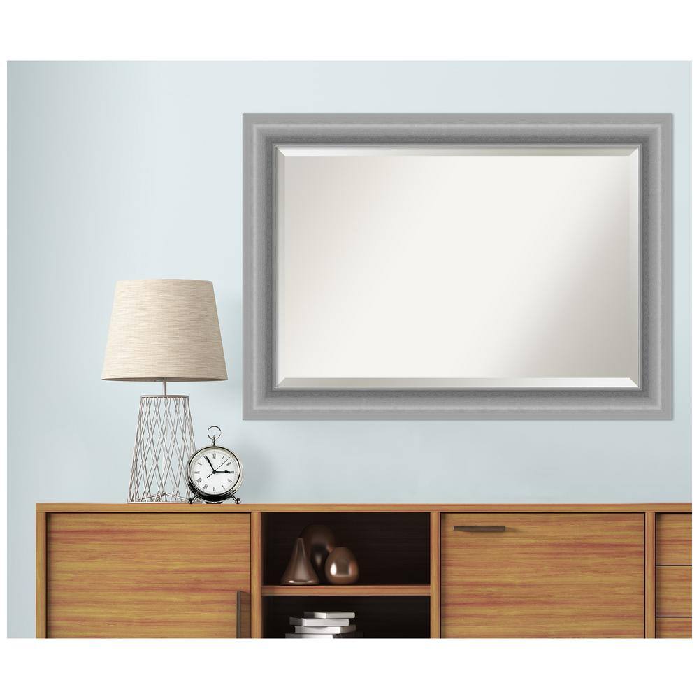 Peak Polished Silver 42x30 Rectangular Wall Mirror