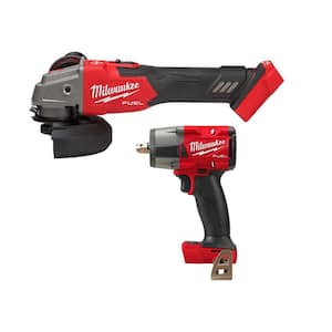 M18 FUEL 18V Lithium-Ion Brushless Cordless 4-1/2 in./5 in. Grinder (Tool-Only) w/Mid Torque 1/2 in. Impact Wrench