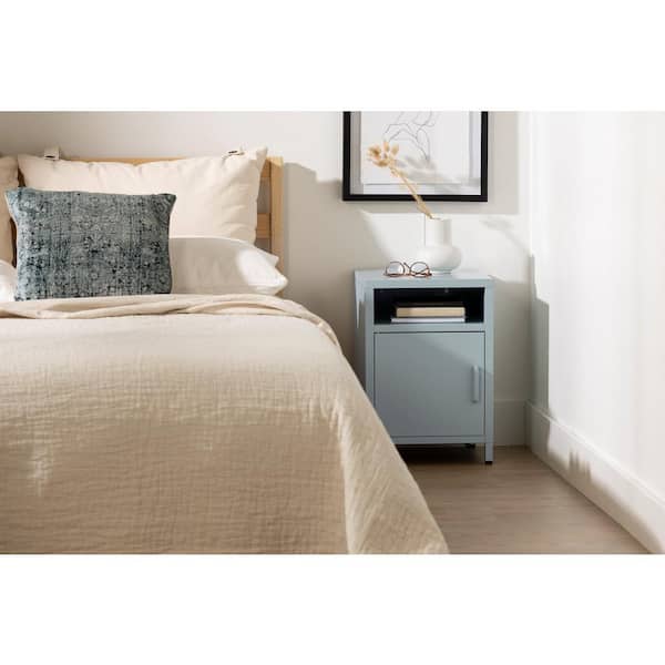 South Shore Kodali Metal 1-Door Nightstand, Light Blue