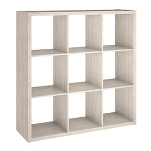 43.98 in. H x 43.82 in. W x 13.50 in. D Bleached Walnut Wood Large 9- Cube Organizer