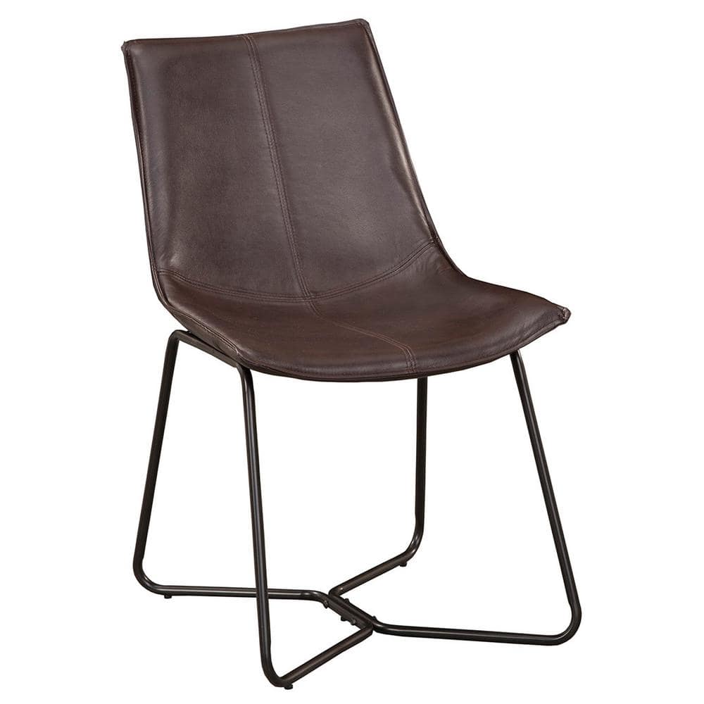 High Parsons 19.5'' Faux Leather Side Chair in Brown