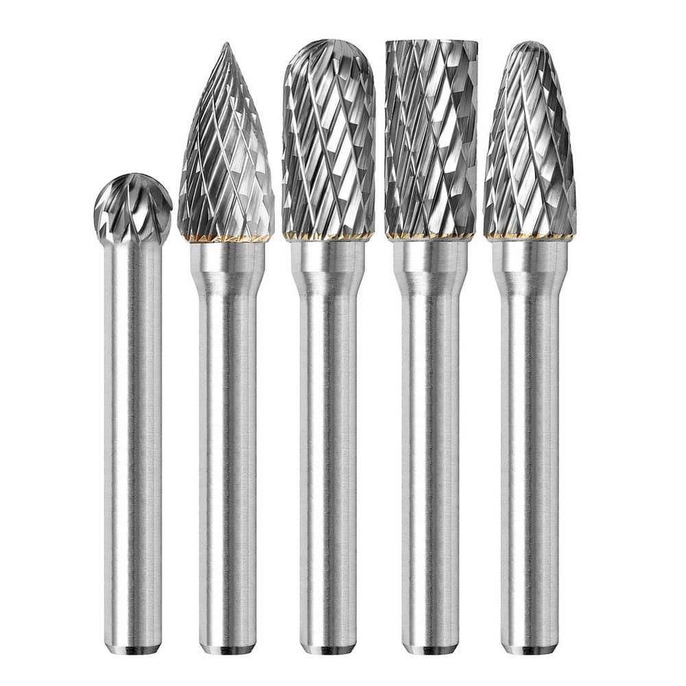 5 Pcs Carbide Burr Set 1/4 inch Shank Double Cut Die Grinder Bits for Metal Wood Stone Grinding Carving Cutting price history on PriceWatchPro