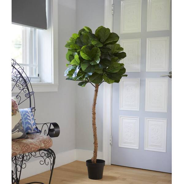 Nearly Natural 5 ft. Fiddle Leaf Artificial Tree (Real Touch)