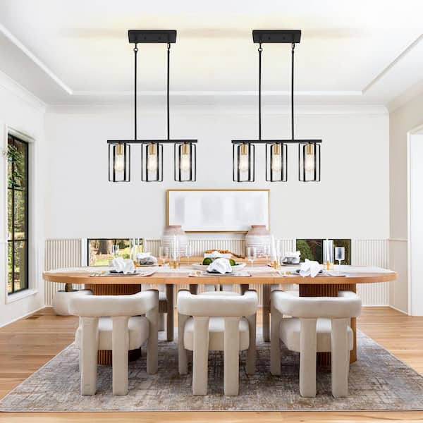 【3個】KSIHIMA PENDANT LIGHT GEM-6961 Black ZSMIHDOH 3-Light Modern Farmhouse Black Metal Kitchen Island