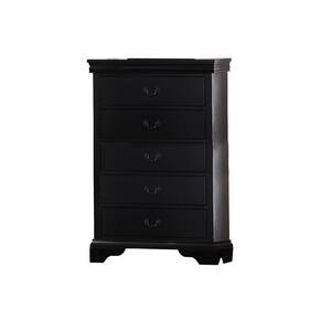 15 in. Black 5-Drawer Chest of Drawers