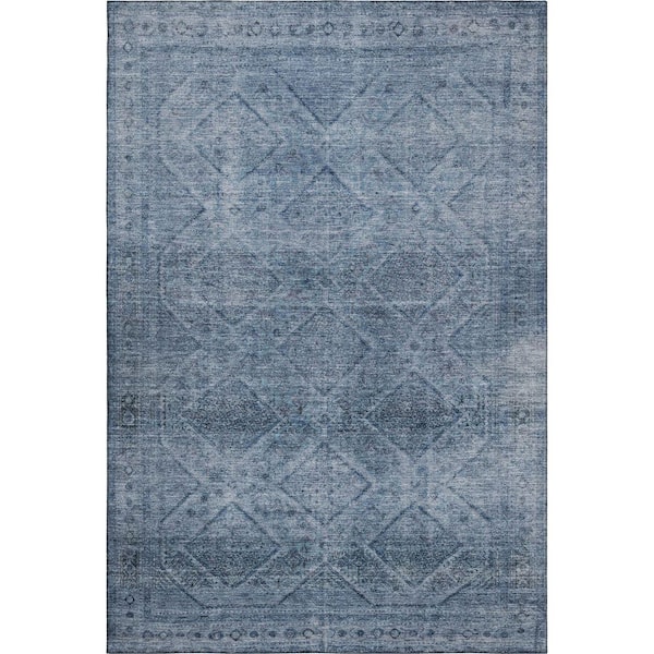 Mayfield Premium Machine Washable Abstract AMF2060 Blue 10 ft. x 14 ft. Area Rug
