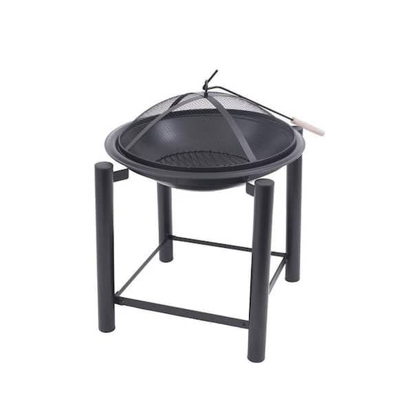 Round Steel Wood Fire Pit On Raised, 60 Inch Fire Pit Grill Grate