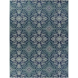 Star Moroccan Blue 5 ft. x 7 ft. Indoor/Outdoor Patio Area Rug