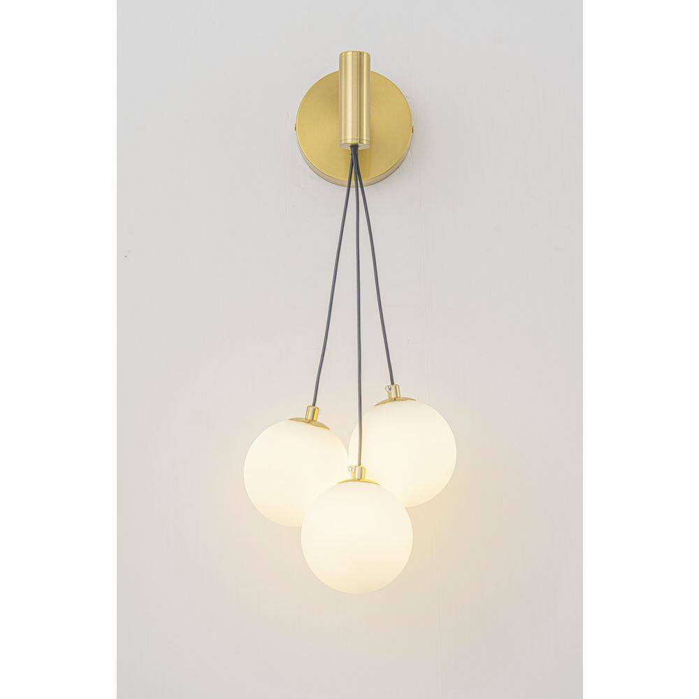 10 in. 3-Light Modern White Wall Sconce Frosted Globe Shades for Living Room/Bedroom price history on PriceWatchPro