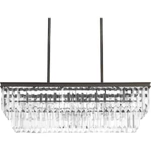 Glimmer Collection 4-Light Antique Bronze Luxe Linear Chandelier Light