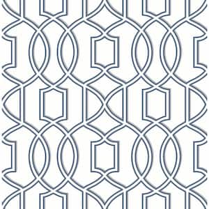 Quantum Blue Trellis Blue Wallpaper Sample