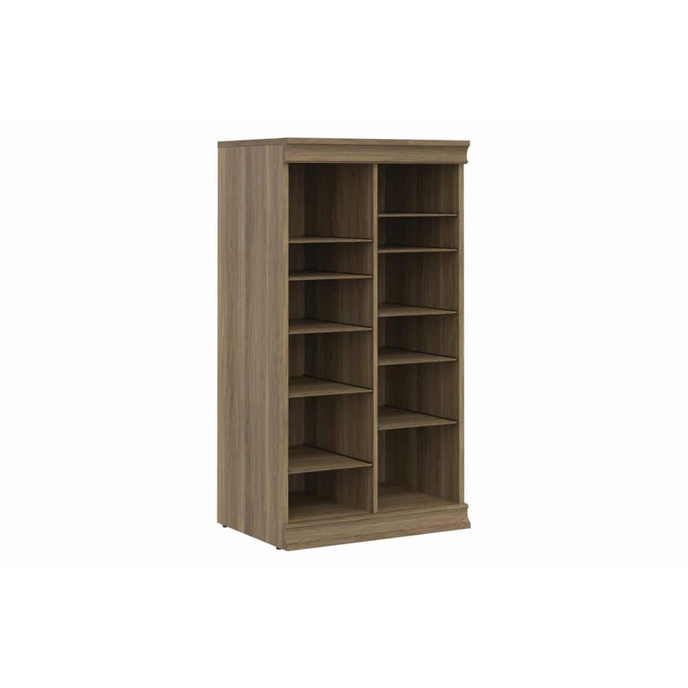 Modular 21.38 in. W White Storage Adjustable Shoe-Shelf Unit W/ Divider Wood Closet System