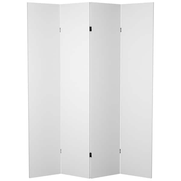 7 ft. White Do It Yourself Canvas 4-Panel Room Divider