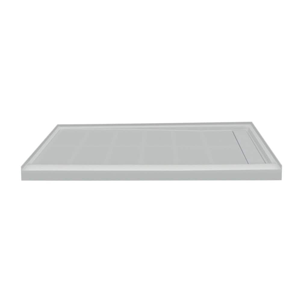 Gray 30'' x 60'' Resin Rectangular Shower Base with Right Hand Drain