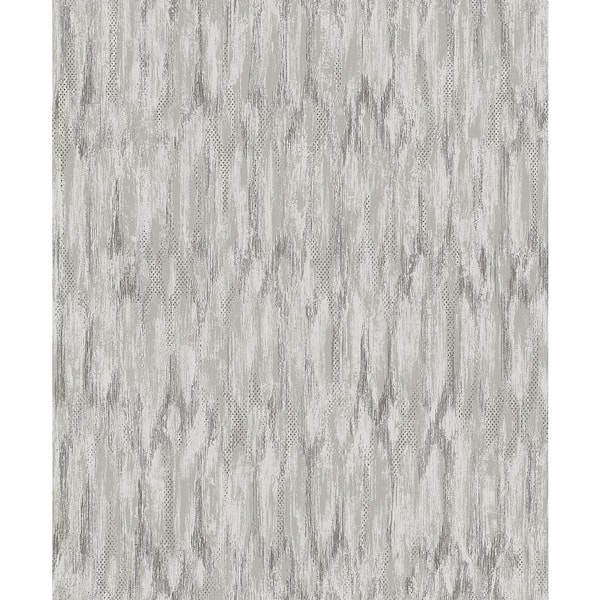 A-Street Prints Kintana Silver Grey Abstract Trellis Wallpaper Sample