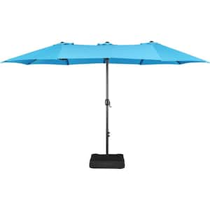 15 ft. Twin Patio Parasol Triple-Size Outdoor Umbrella