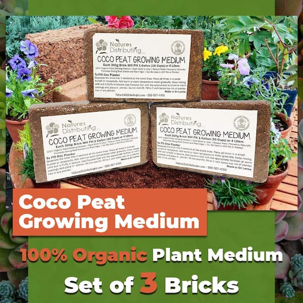 Envelor 10 lbs. Organic Coco Block Coir Brick Potting Soil (4-Pack)  EN-CGM-11-4 - The Home Depot