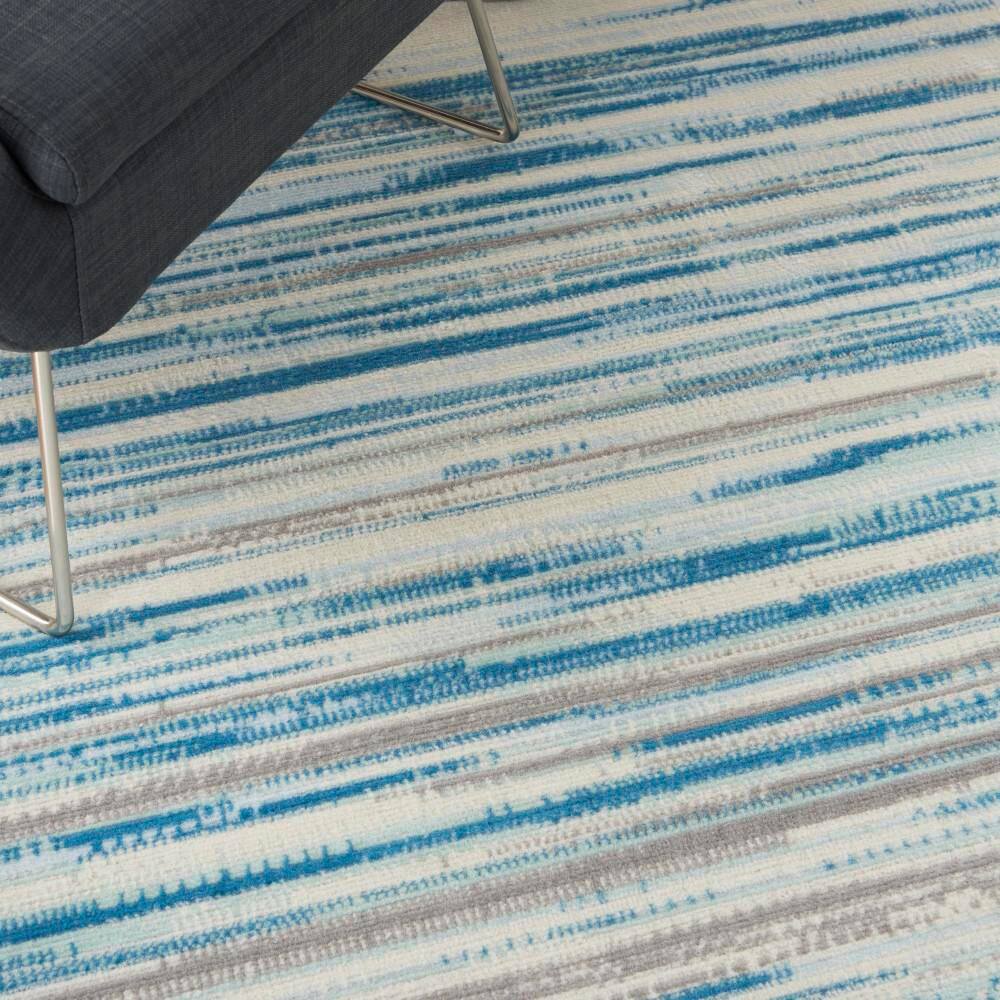 Hand-knotted Blue Synthetic Rectangular 6' x 9' Area Rug