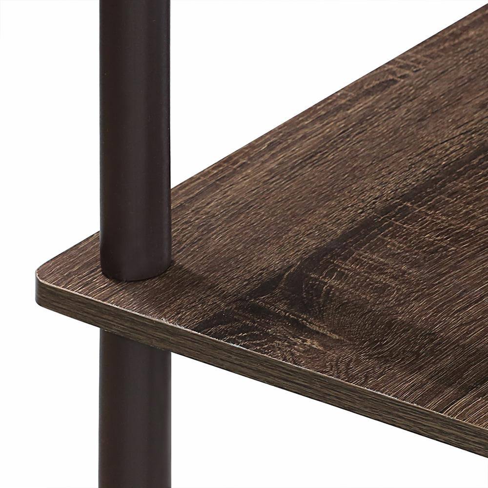 Walnut Brown Adjustable Ladder Wood Shelf