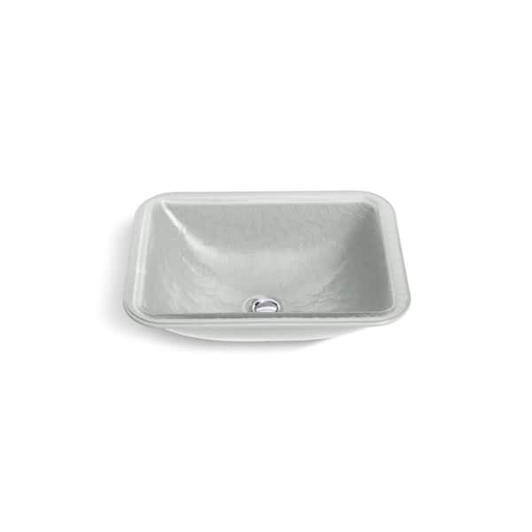 Yepsen 20 in. x 15.51 in. Undermount Bathroom Sink in Opaque Stone Glass
